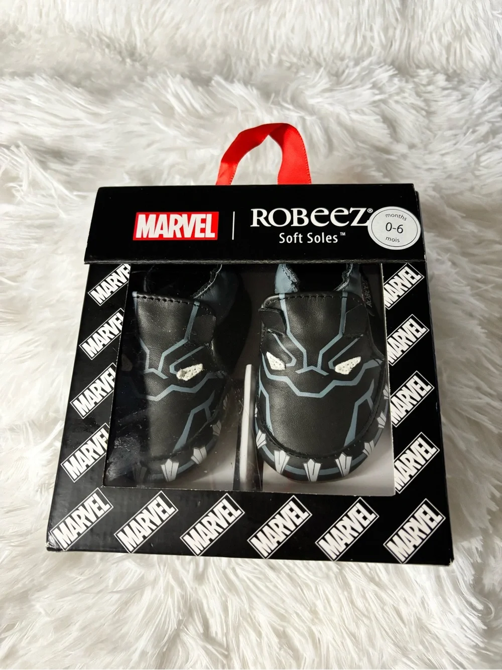 Robeez x Marvel Black Panther Soft Soles Baby Shoes Size 0-6 Months In Box